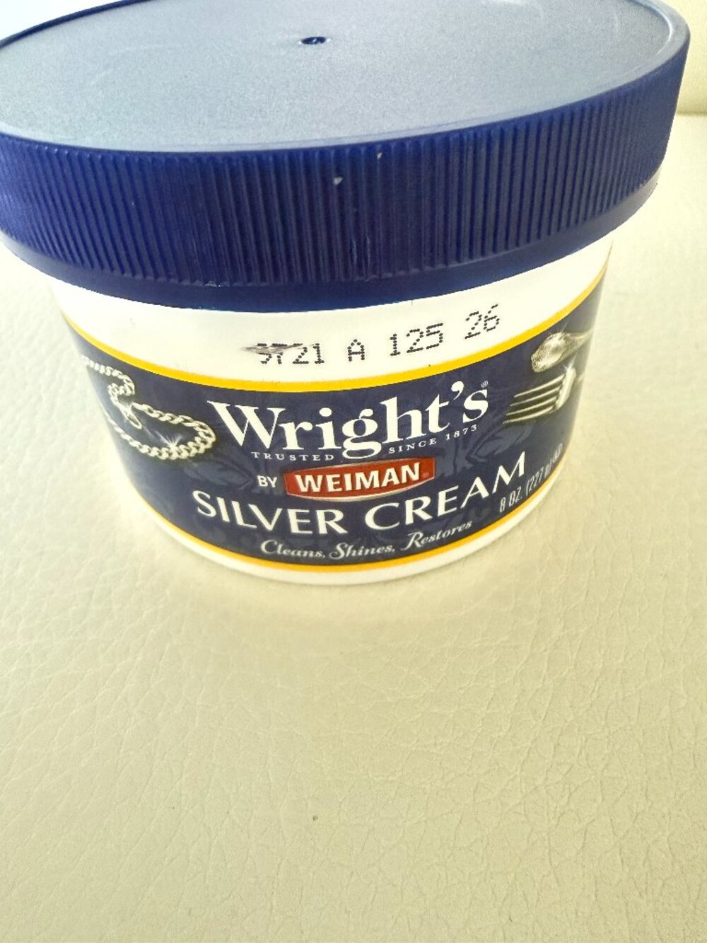 1 Wright's by WEIMAN SILVER CREAM 8 oz jar Cleans Shines Restores Silverware